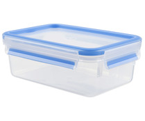 Recipiente rectangular de plástico con cierre hermértico de clip para alimentos, 0,55 litros, Masterseal TEFAL.