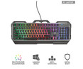 Teclado gaming TRUST GXT 856 Torac, placa superior metálica, iluminación multicolor, teclas multimedia, modo juego.