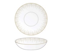 Plato hondo de porcelana con acabados dorados, 20 cm, ACTUEL.