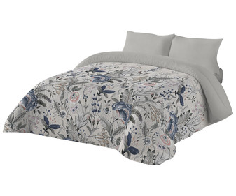 Edredón diseño botánico confeccionado en microfibra 100% poliéster para cama individual, 180x260cm. NATRUALS. Edredón diseño botánico confeccionado en microfibra 100% poliéster para cama individual, 180x260cm. NATRUALS.