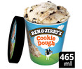 Tarrina de helado de vainilla con trozos de masa de galleta y chocolate BEN & JERRY'S Cookie dough 465 ml.