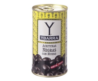 Aceitunas negras con hueso lata de 185 gramos Aceitunas negras con hueso lata de 185 gramos