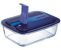 Recipiente hermético rectangular de vidrio, capacidad de 1 litro, LUMINARC.