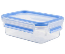 Recipiente rectangular de plástico con cierre hermértico de clip para alimentos, 0,8 litros, Masterseal TEFAL.