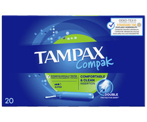 Tampones súper con aplicador TAMPAX Compak 20 uds
