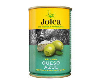 Aceitunas verdes manzanilla rellenas de queso azul JOLCA lata de 130 g. Aceitunas verdes manzanilla rellenas de queso azul JOLCA lata de 130 g.