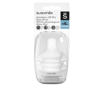 Tetinas fisiol&oacute;gicas SX Pro de silicona, L (flujo denso), a paritr de 6 meses SUAVINEX 2 uds.