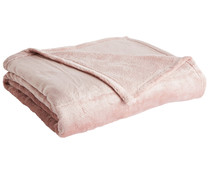 Plaid de franela color rosa 100% poliéster, 220g/m², 130x170cm ACTUEL.