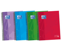Cuaderno A4 con cuadrícula, microperforado con hojas de cuadrícula y tapas extraduras, varios colores, OXFORD.