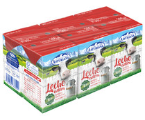 Leche entera de vaca, 100% natural CENTRAL LECHERA ASTURIANA 6 x 200 ml.