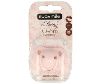 Chupete con tetina de látex, de color rosa y para bebes de 0 a 6 meses SUAVINEX. Chupete con tetina de látex, de color rosa y para bebes de 0 a 6 meses SUAVINEX.