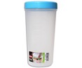 Tupper con tapa de rosca color azul, capacidad de 0.6 litros TATAY.