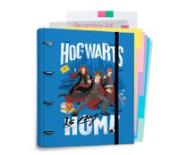 Archivador 4 anillas A4 con recambio y separadores, HARRY POTTER.