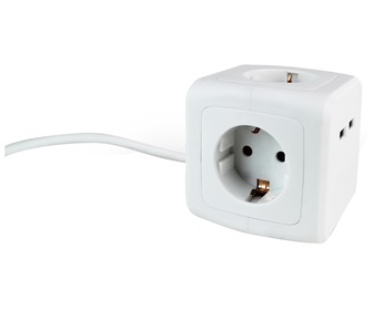 Base cube 4 tomas schuko + 2 usb cable 1,4m, NINE&ONE. Base cube 4 tomas schuko + 2 usb cable 1,4m, NINE&ONE.