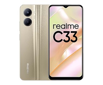Smartphone 16,51 cm (6,5") REALME C33 Sandy Gold, Octa-Core, 4GB Ram, 64GB, 50+5 Mpx, Android 12. Smartphone 16,51 cm (6,5") REALME C33 Sandy Gold, Octa-Core, 4GB Ram, 64GB, 50+5 Mpx, Android 12.