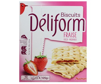 Galletas rellenas de fresa 125 gramos Galletas rellenas de fresa 125 gramos