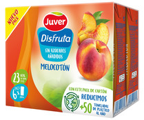 Bebida de zumo de melecotón JUVER DISFRUTA pack 6 uds x 200 ml.