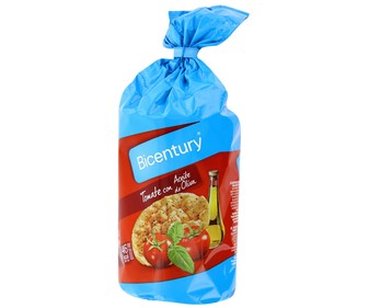 Tortitas de maíz sabor tomate con aceite de oliva BICENTURY 124 g. Tortitas de maíz sabor tomate con aceite de oliva BICENTURY 124 g.