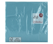Servilletas de papel desechables 2 capas azules 33 x 33 cm. ACTUEL 50 uds. Servilletas de papel desechables 2 capas azules 33 x 33 cm. ACTUEL 50 uds.
