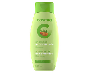 Champú de uso frecuente con extracto de almendras, para todo tipo de cabellos COSMIA 500 ml. Champú de uso frecuente con extracto de almendras, para todo tipo de cabellos COSMIA 500 ml.