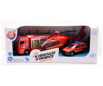 Set de 3 vehículos de emergencia, modelos surtidos, ONE TWO FUN ALCAMPO. Set de 3 vehículos de emergencia, modelos surtidos, ONE TWO FUN ALCAMPO.