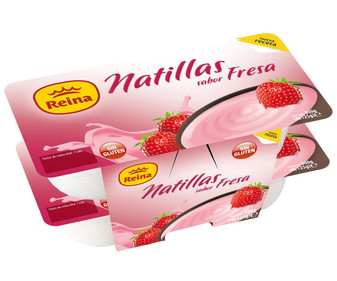 Natillas de fresa pack de 4 unidades de 125 gramos Natillas de fresa pack de 4 unidades de 125 gramos