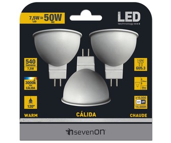 GU5.3 foco 7.5W 3 unidades GU5.3 foco 7.5W 3 unidades