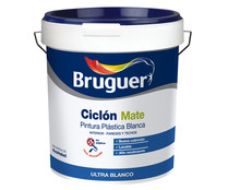 Pintura plástica interior, blanco mate BRUGUER Ciclón, 4L