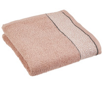 Toalla de lavabo sostenible, 80% algodón 20% poliéster reciclado, densidad de 450g/m², color rosa, ACTUEL.