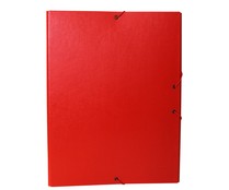 Carpeta clasificadora con 12 espacios de cartón forrado tamaño A4 plastificado con cierre de gomas en color rojo PRODUCTO ALCAMPO.
