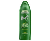 Gel para ducha o baño con un 94% de ingredientes de origen natural y fragancia de cannabis MAGNO Green revolution 650 ml.