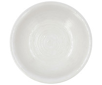 Plato hondo de gres color blanco con diseño en relieve, 21,5cm LA BOUCHÈE by La Cartuja de Sevilla.