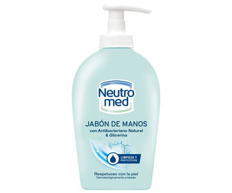 Jabón líquido con antibacteriano natural y glicerina NEUTROMED 300 ml. Jabón líquido con antibacteriano natural y glicerina NEUTROMED 300 ml.
