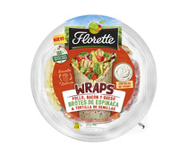 Wraps de brotes de espinacas con pollo, bacon y queso y tortillas de semillas FLORETTE 255 g.