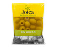 Aceitunas verdes manzanilla fina sin hueso JOLCA bolsa de 75 g.