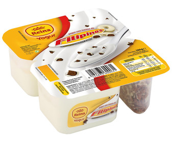 Yogur natural azucarado, con galleta bañada con chocolate blanco REINA Filipinos 2 x 143 gr. Yogur natural azucarado, con galleta bañada con chocolate blanco REINA Filipinos 2 x 143 gr.