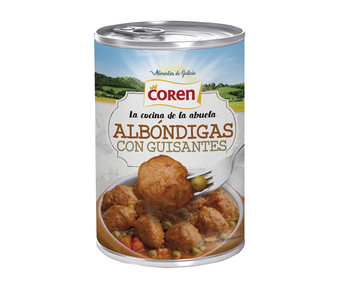 Albóndigas con guisantes y zanahorias ( la cocina de la Abuela) COREN 425 g. Albóndigas con guisantes y zanahorias ( la cocina de la Abuela) COREN 425 g.