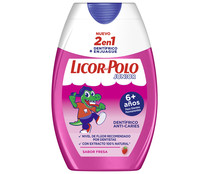 Pasta de dientes + enjuague dental infantil, con sabor fresa a partir de 6 años LICOR DEL POLO Junior 75 ml.