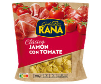 Tortellini de pasta fresca al huevo, rellenos de jamón con tomate RANA Clásica 250 g.