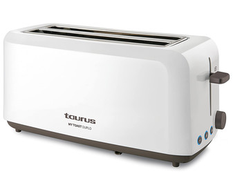 Tostador TAURUS MyToast Duplo, 1450W, 2 ranuras largas, recogemigas, recogecable.