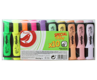 Pack de 10 marcadores flúor, PRODUCTO ALCAMPO. Pack de 10 marcadores flúor, PRODUCTO ALCAMPO.