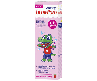 Pasta de dientes infantil con sabor fresa para niños de 1 a 6 años LICOR DEL POLO Mi primer 50 ml.
