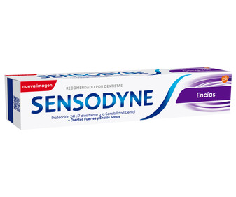 Pasta de dientes acción encía sanas, para personas con sensibilidad dental SENSODYNE Encías 75 ml. Pasta de dientes acción encía sanas, para personas con sensibilidad dental SENSODYNE Encías 75 ml.