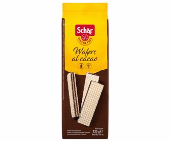 Galletas barquillo wafers Al Cacao Dietéticas Sin Gluten SCHÄR 125 g. Galletas barquillo wafers Al Cacao Dietéticas Sin Gluten SCHÄR 125 g.
