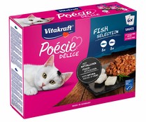 Comida para gatos húmeda, pescado Pòesie VITAKRAFT 6 uds. x 85 g.