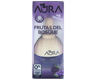 Ambientador de coche con perfumador de madera para colgar con olor a frutas del bosque AURA. Ambientador de coche con perfumador de madera para colgar con olor a frutas del bosque AURA.