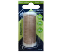Bobina de hilo de poliéster color beige para todo tipo de telas, 200m., STYLE.