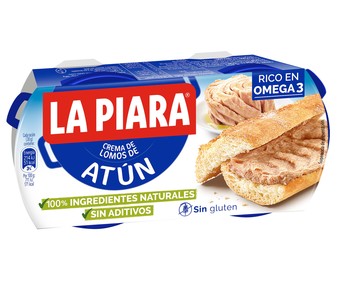 Paté de atún en aceite LA PIARA Sólo Natural 2 uds x 75 g. Paté de atún en aceite LA PIARA Sólo Natural 2 uds x 75 g.