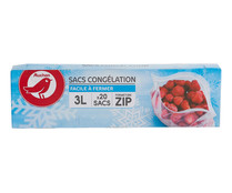 Bolsas de congelación con zip 3 litros 27 x 28 cm PRODUCTO ALCAMPO 20 uds.