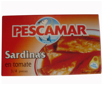 Sardinas en salsa de tomate PESCAMAR lata de 75 g. Sardinas en salsa de tomate PESCAMAR lata de 75 g.